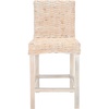 image:imageSAFAVIEH Furniture  Tobie Rattan Counter Stool  2362 Seat Height  Grey WhiteWash  Wood  Coastal RattanSeat Design  Ideal for Kitchen Bar Area Dining Room  Fully Assembled BST6501BNatural White Wash