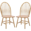 image:imageSAFAVIEH Furniture  Wendall Chair Set of 2  Natural Solid Wood  Windsor Style High Back Spindle Chair  Ideal for Dining Room Kitchen 18 Seat Height DCH8509BSET2Natural
