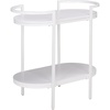 image:imageSAFAVIEH Home Collection  Inessa Black amp Clear Oval 2Tier Bar Cart Modern Metal Serving Cart Sleek Entertaining Design BCT2503EWhite