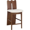 image:imageSAFAVIEH Home Collection  Kieran Modern Counter Stool 25inch Seat Height Cream Boucle Seat amp Black Solid Wood Frame BST8803ACreamWalnut