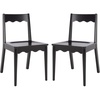 image:imageSAFAVIEH Home Collection  Rosetty Black Scallop Solid Wood Dining Chair Set of 2 Country Cottage Farmhouse Design DCH9220BSET2Black