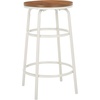 image:imageSAFAVIEH Home Collection Ford Natural BrownWhite 24inch Seat Height Counter Stool for Kitchen Island Breakfast Nook