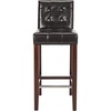 image:imageSAFAVIEH Home Collection Thompson Sky Blue Espresso 30inch Nailhead Trim Tufted Kitchen Breakfast Nook Dining Pub Bar StoolBrown