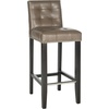 image:imageSAFAVIEH Home Collection Thompson Sky Blue Espresso 30inch Nailhead Trim Tufted Kitchen Breakfast Nook Dining Pub Bar StoolClay
