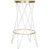 image:imageSafavieh Hester Bar Stool WhiteGoldWhite  Gold