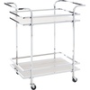 image:imageSafavieh Home Collection Lameris Matte BlackGrey 2Tier Bart Cart with HandleChromeGrey