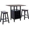 image:imageSafavieh Home Emeric Dark Espresso and Black Oak 3piece Drop Leaf Table Storage Rack Pub SetBrown  Black