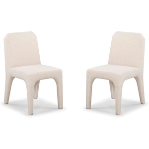 image:imageSAFAVIEH Couture Collection Maricelle Tan Boucle Dining Chair Set of 2 Fully AssembledTan