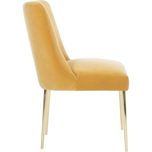image:imageSAFAVIEH Couture Collection Nolita Glam Charcoal Grey Dining ChairMustard  Brass