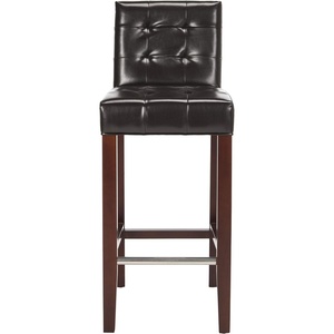 image:imageSAFAVIEH Home Collection Thompson Sky Blue Espresso 30inch Nailhead Trim Tufted Kitchen Breakfast Nook Dining Pub Bar StoolBrown