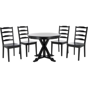 image:imageSafavieh Home Shay White and Natural 5piece Dining SetBlack