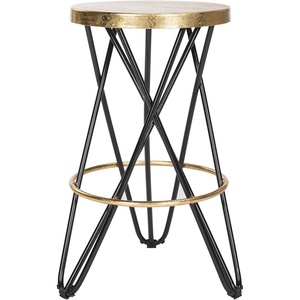 image:imageSafavieh Lorna Counter Bar Stool BlackGoldBlack  Gold