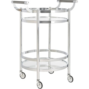 image:imageSafavieh Sienna Bar Cart Black NickelGlassChrome  Glass