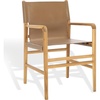 image:imageSAFAVIEH Couture Collection Cassaphina Brown Leather amp Natural Solid Wood Arm Chair Fully AssembledBrownNatural
