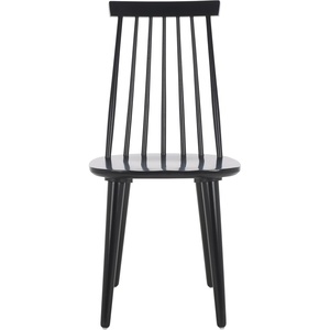 image:imageSAFAVIEH Furniture  Burris Side Chair Set of 2  White Washed  Solid Wood  Modern CleanLine Design  Ideal for Dining Room Kitchen Living Room 177 Seat Height AMH8511PSET2Black