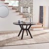 image:imageSAFAVIEH Couture Collection Luis Medium Oak Round Dining TableDark Brown