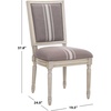 image:imageSAFAVIEH Home Collection Buchanan French Brasserie Linen Side ChairGrey  Beige