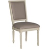image:imageSAFAVIEH Home Collection Buchanan French Brasserie Linen Side ChairTaupe  Cream