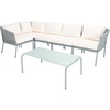 image:imageSAFAVIEH Outdoor Collection Remsin GreyBeige Wicker Conversation Patio SetGrey  Beige
