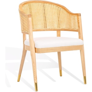 image:imageSAFAVIEH Couture Collection Rogue WalnutNatural Rattan Dining Chair Fully AssembledNatural