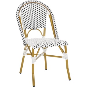 image:imageSafavieh Home Collection Hooper IndoorOutdoor Stacking Side Chairs  Black amp White  Set of 2White  Black