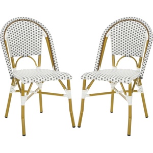 image:imageSafavieh Home Collection Hooper IndoorOutdoor Stacking Side Chairs  Black amp White  Set of 2White  Grey