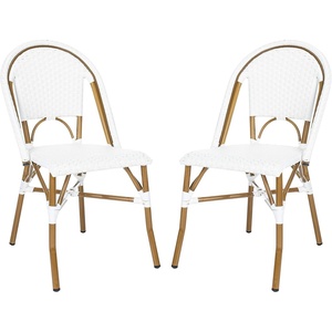 image:imageSafavieh Home Collection Hooper IndoorOutdoor Stacking Side Chairs  Black amp White  Set of 2White