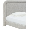 image:imageSAFAVIEH Couture Collection  Adelle Cream Chenille Upholstered King Bed Rounded Modern Frame Design No Box Spring Needed SFV4874AKBrownWhite