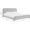 image:imageSAFAVIEH Couture Collection  Adelle Cream Chenille Upholstered King Bed Rounded Modern Frame Design No Box Spring Needed SFV4874AKBrownWhite