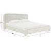 image:imageSAFAVIEH Couture Collection  Adelle Cream Chenille Upholstered King Bed Rounded Modern Frame Design No Box Spring Needed SFV4874AKCreme
