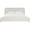 image:imageSAFAVIEH Couture Collection  Adelle Cream Chenille Upholstered King Bed Rounded Modern Frame Design No Box Spring Needed SFV4874AKCreme