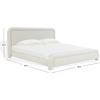 image:imageSAFAVIEH Couture Collection  Adelle Cream Chenille Upholstered King Bed Rounded Modern Frame Design No Box Spring Needed SFV4874AKCreme