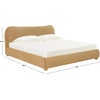 image:imageSAFAVIEH Couture Collection  Beccarose Beige Chenille Upholstered Bed Low Profile Queen Bed Modern Curved Headboard Design No Box Spring Needed SFV4811EQLight BrownWalnut