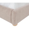 image:imageSAFAVIEH Couture Collection  Beccarose Beige Chenille Upholstered Bed Low Profile Queen Bed Modern Curved Headboard Design No Box Spring Needed SFV4811EQLight Brown