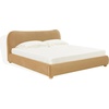 image:imageSAFAVIEH Couture Collection  Beccarose Beige Chenille Upholstered Bed Low Profile Queen Bed Modern Curved Headboard Design No Box Spring Needed SFV4811EQLight BrownWalnut