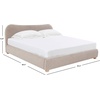 image:imageSAFAVIEH Couture Collection  Beccarose Beige Chenille Upholstered Bed Low Profile Queen Bed Modern Curved Headboard Design No Box Spring Needed SFV4811EQLight Brown