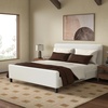 image:imageSAFAVIEH Couture Collection  Finney Sage Green Upholstered King Bed Modern Minimalist Design No Box Spring Needed SFV4872CKCreme
