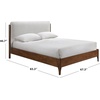 image:imageSAFAVIEH Couture Collection  Solacina Natural Wood Frame Bed Ivory Fabric Upholstered Headboard Queen Size No Box Spring Needed SFV1803AQIvoryWalnut