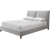 image:imageSAFAVIEH Couture Collection  Sophianna Dark Grey Upholstered Platform Bed with Headboard Queen Size Modern Design SFV1801BQWalnutLight Grey