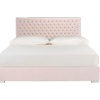 image:imageSAFAVIEH Couture Collection Chester Misty Rose Tufted Velvet King Size Bed