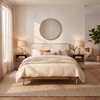 image:imageSAFAVIEH Couture Home Collection Leni Natural WoodGold Inlayed Cement King BedCementNatural