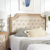image:imageSAFAVIEH Furniture  Rustic Queen Headboard  Beige amp Rustic Oak  Solid Wood  Farmhouse Upholstered Design  Ideal for Bedroom FOX6241DQBeige  Rustic Oak