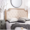 image:imageSAFAVIEH Furniture  Rustic Queen Headboard  Beige amp Rustic Oak  Solid Wood  Farmhouse Upholstered Design  Ideal for Bedroom FOX6241DQBeige  Rustic Oak