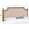 image:imageSAFAVIEH Furniture  Rustic Queen Headboard  Beige amp Rustic Oak  Solid Wood  Farmhouse Upholstered Design  Ideal for Bedroom FOX6241DQBeige  Rustic Oak