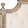 image:imageSAFAVIEH Furniture  Rustic Queen Headboard  Beige amp Rustic Oak  Solid Wood  Farmhouse Upholstered Design  Ideal for Bedroom FOX6241DQBeige