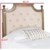 image:imageSAFAVIEH Furniture  Rustic Queen Headboard  Beige amp Rustic Oak  Solid Wood  Farmhouse Upholstered Design  Ideal for Bedroom FOX6241DQBeige