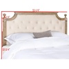 image:imageSAFAVIEH Furniture  Rustic Queen Headboard  Beige amp Rustic Oak  Solid Wood  Farmhouse Upholstered Design  Ideal for Bedroom FOX6241DQBeige