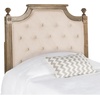 image:imageSAFAVIEH Furniture  Rustic Queen Headboard  Beige amp Rustic Oak  Solid Wood  Farmhouse Upholstered Design  Ideal for Bedroom FOX6241DQBeige