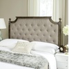 image:imageSAFAVIEH Furniture  Rustic Queen Headboard  Beige amp Rustic Oak  Solid Wood  Farmhouse Upholstered Design  Ideal for Bedroom FOX6241DQTaupe  Rustic Oak