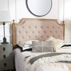 image:imageSAFAVIEH Furniture  Rustic Queen Headboard  Beige amp Rustic Oak  Solid Wood  Farmhouse Upholstered Design  Ideal for Bedroom FOX6241DQTaupe  Rustic Oak